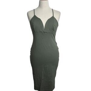 Solemio Green Womens Large Bodycon Dress